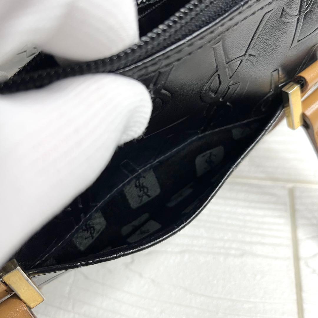 【入手困難】✨美品✨☘️イブサンローラン☘️✨ミニボストンバッグ✨YSL柄✨金具ロゴ