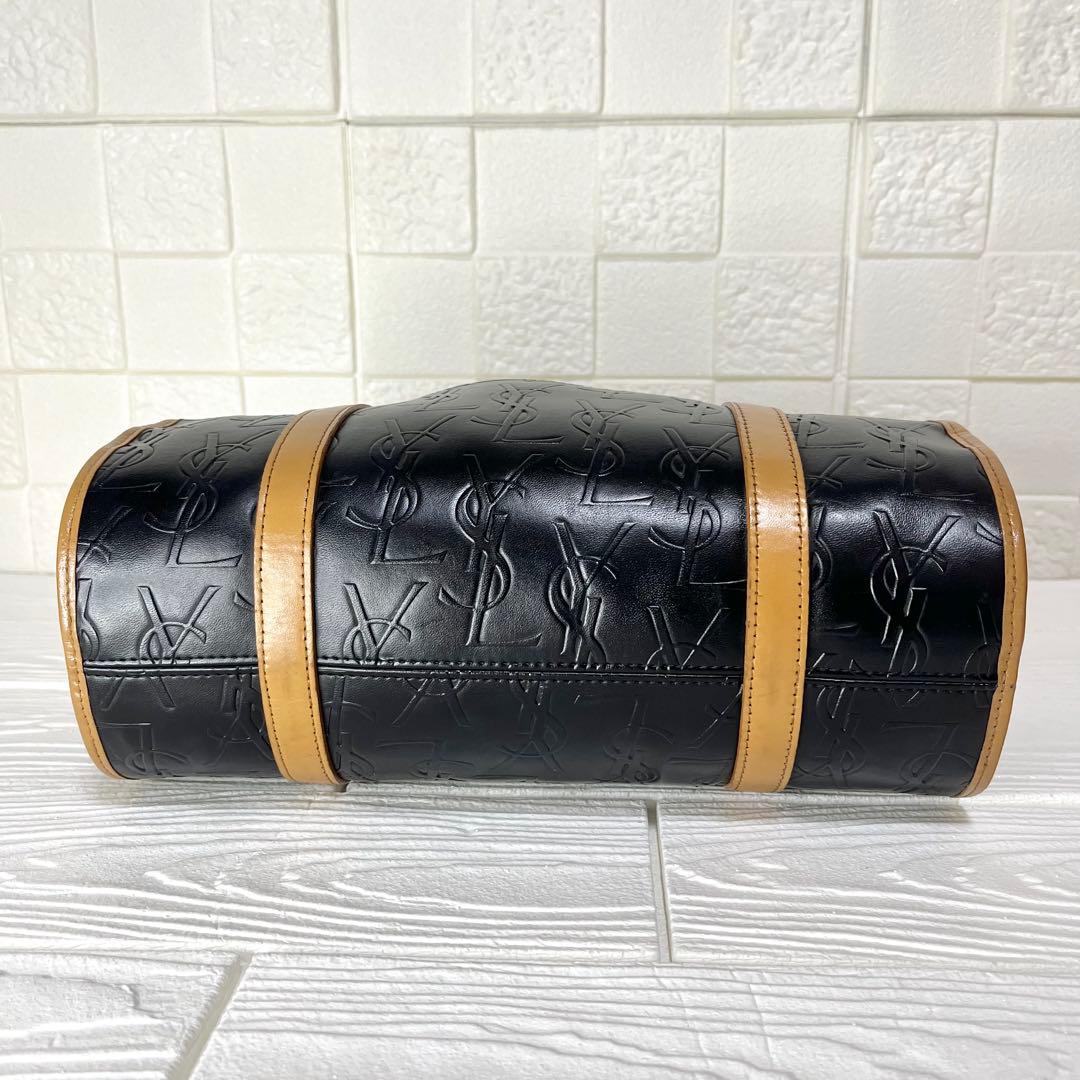 【入手困難】✨美品✨☘️イブサンローラン☘️✨ミニボストンバッグ✨YSL柄✨金具ロゴ