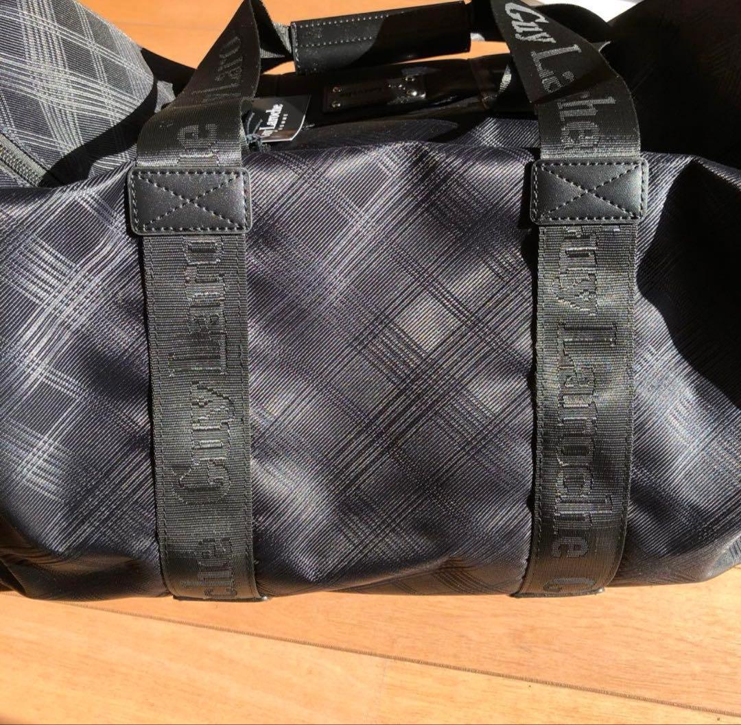 未使用ギラロッシュGuy Larocheボストンバック旅行バック　チェック柄クロ