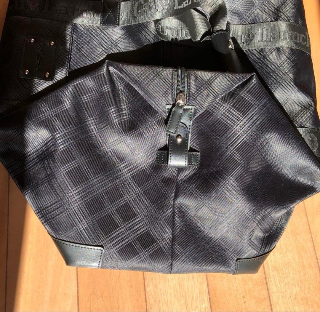 未使用ギラロッシュGuy Larocheボストンバック旅行バック　チェック柄クロ