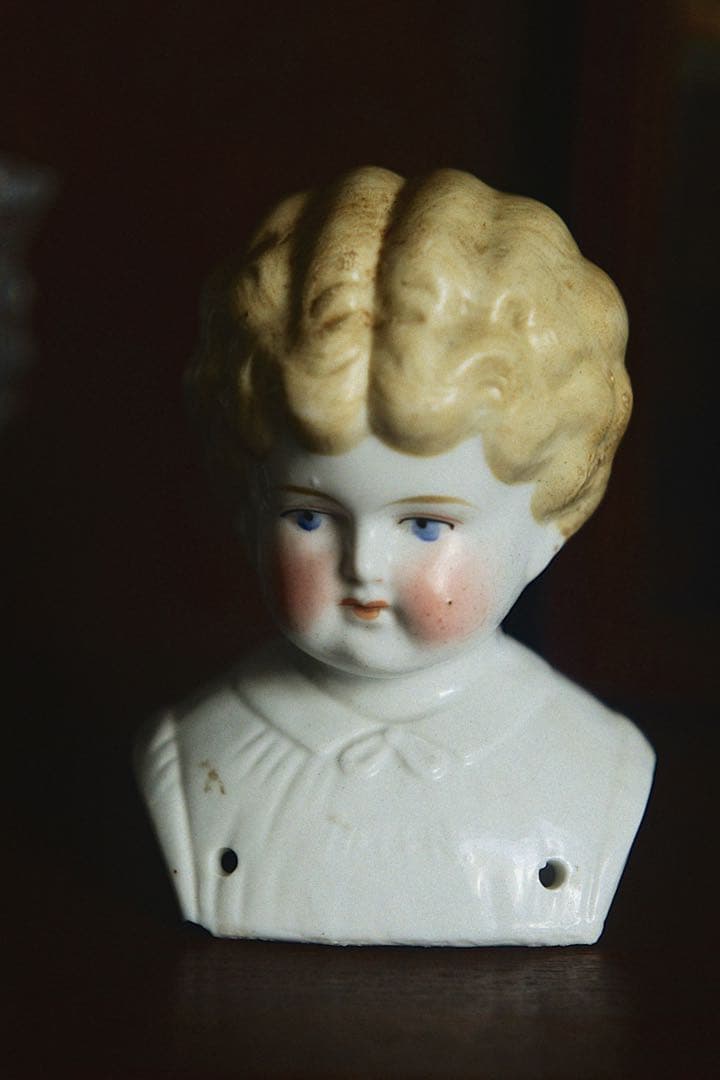 アンティーク チャイナヘッドドール ビスクドール ショルダーヘッド ブロンド