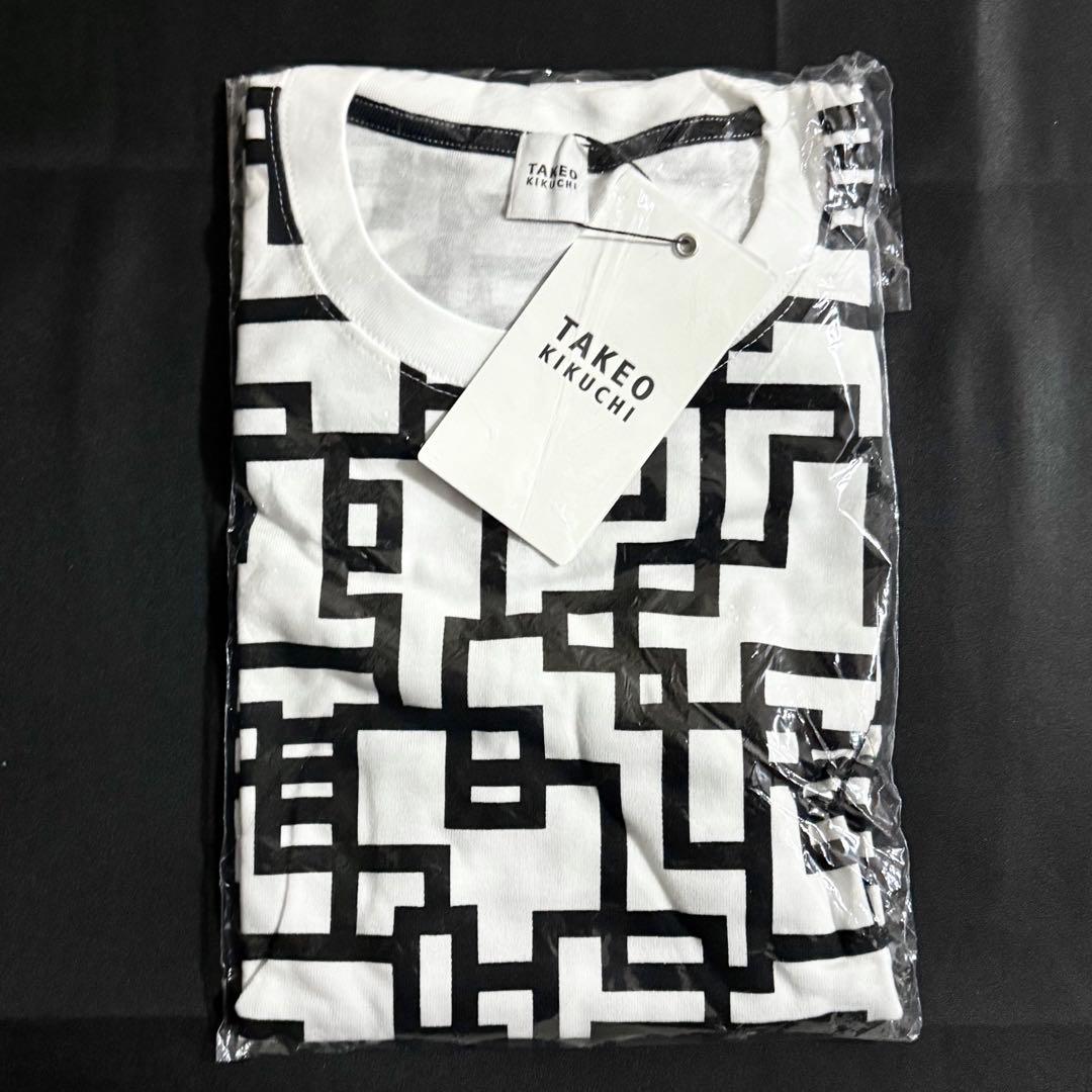 布袋寅泰 TAKEO KIKUCHI 総G柄プリントTシャツ S / ホワイト
