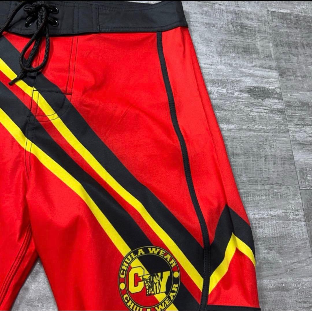 美品 CHULA WEAR フィジークサーフパンツ サイズ28 赤 チュラウェア