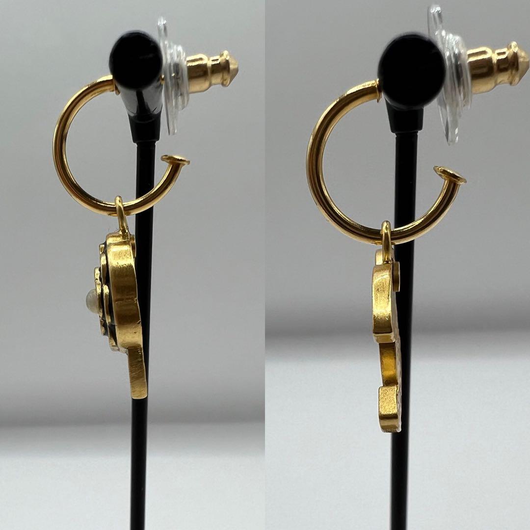 【未使用に近い】シャネル ピアス ココマーク カメリア ブラック 02A