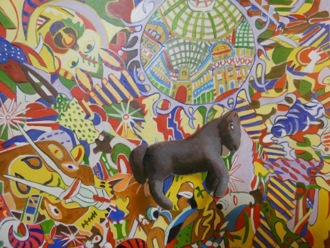 絵画　額付き　 ジミー大西　 F8 【抽象画　】手描き