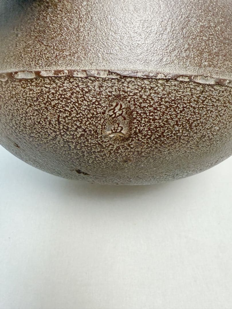 ほぼ未使用 茶道具 釜師 人間国宝 高橋敬典造 桐地紋 真形釜 釜印 栞 共箱