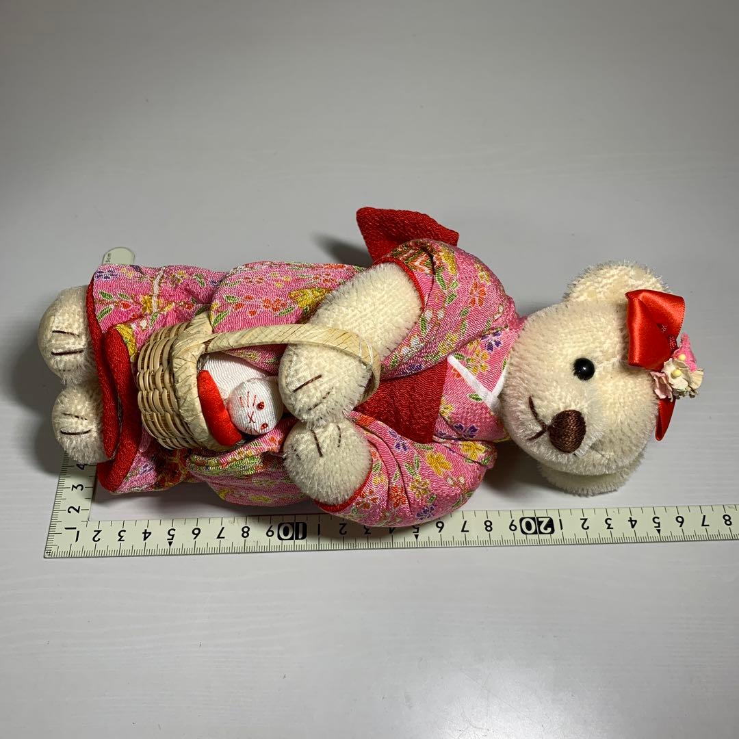 作家様　テディベア　ちりめん着物　籠＊ウサギ＊にんじん　ホワイトベア　可愛い♪