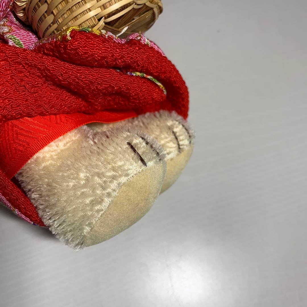 作家様　テディベア　ちりめん着物　籠＊ウサギ＊にんじん　ホワイトベア　可愛い♪