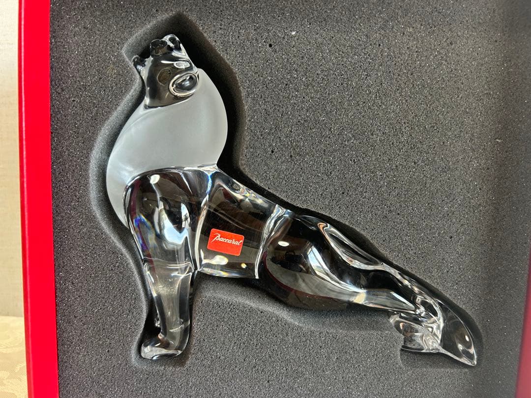 Baccarat バカラ　クリスタルフィギュリン　ライオン　咆哮　雄叫び