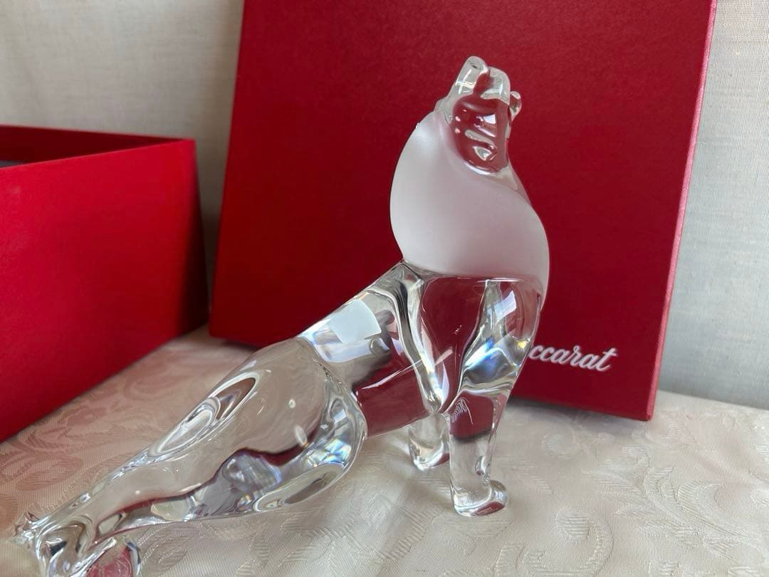Baccarat バカラ　クリスタルフィギュリン　ライオン　咆哮　雄叫び