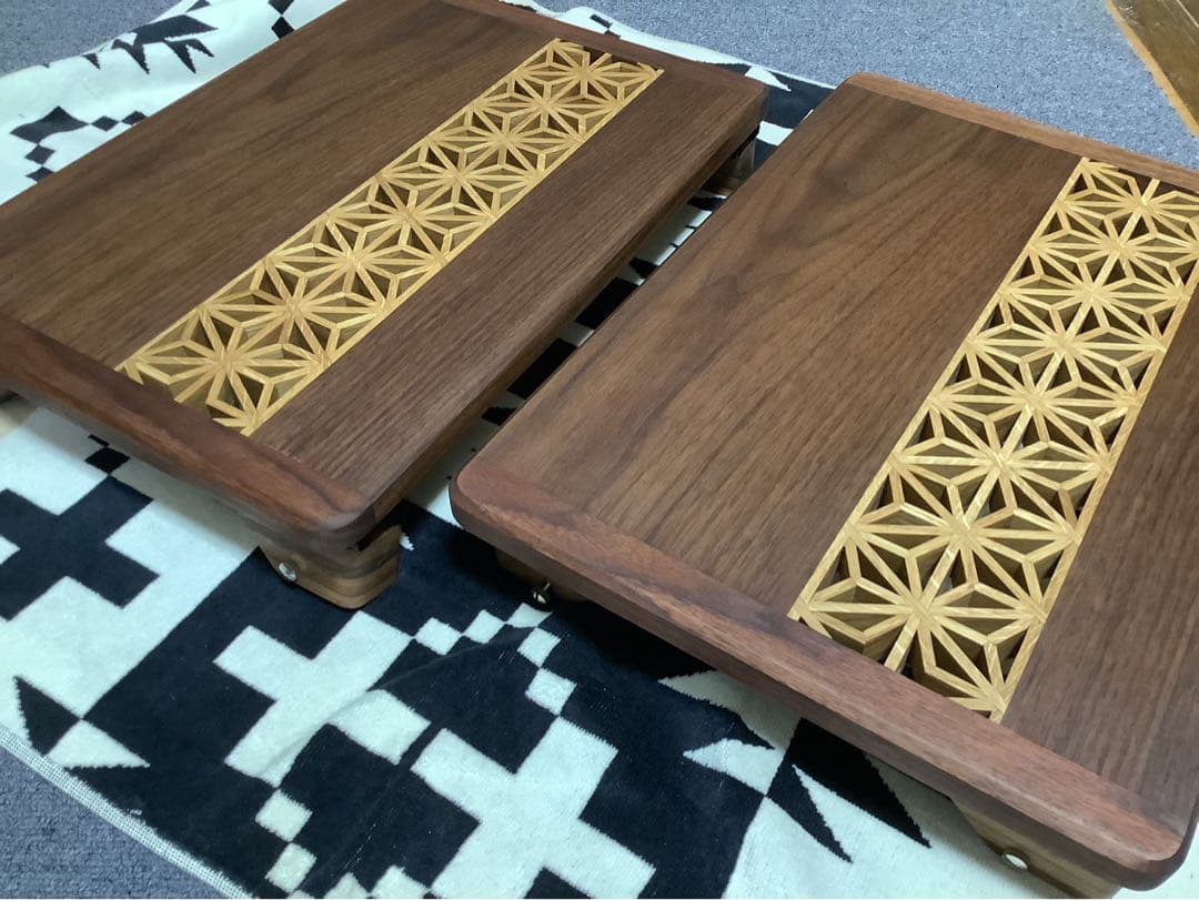 ハル様オーダー品スノーピークシェルコンサイズスライド天板組子細工1402セット