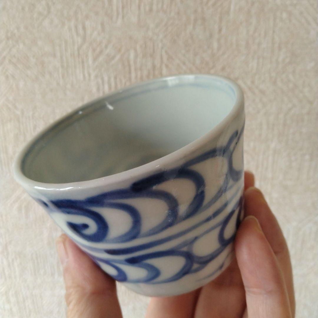 古伊万里染付渦潮文蕎麦猪口江戸時代