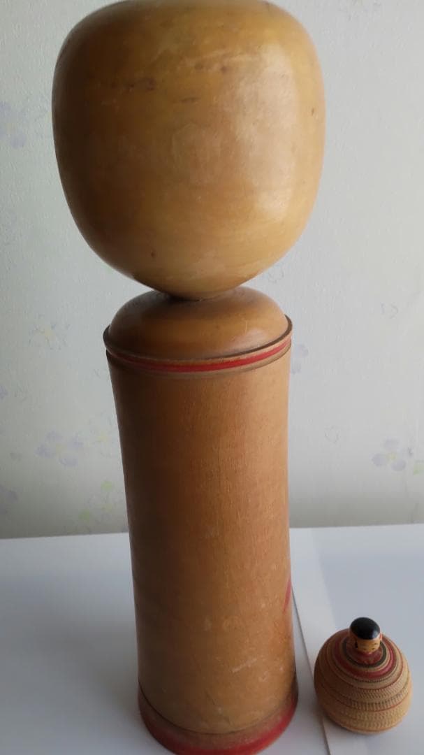 桜井昭二作　伝統的な木製こけし 約40cmとえじこ6ｃｍ