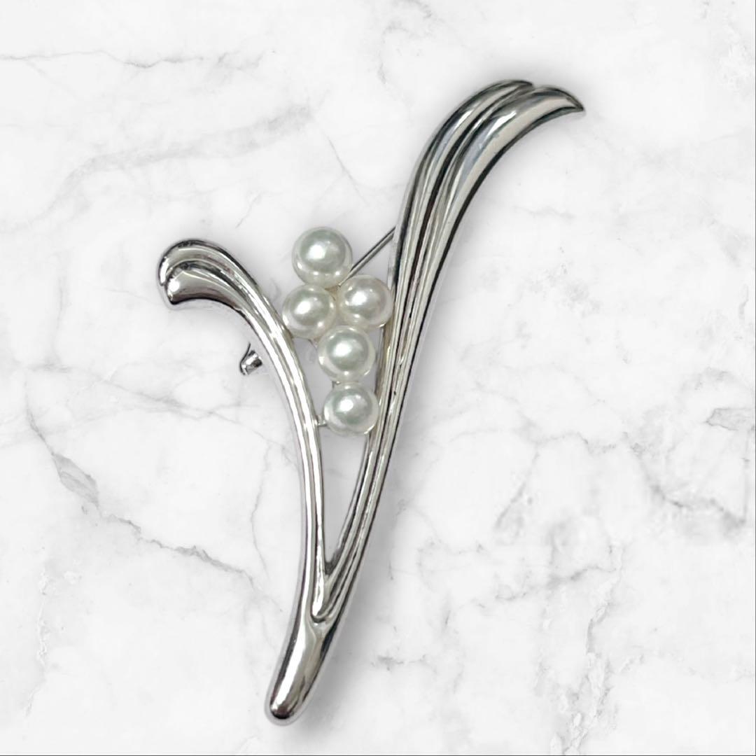 【極美品】MIKIMOTO パールブローチ あこや真珠 刻印あり