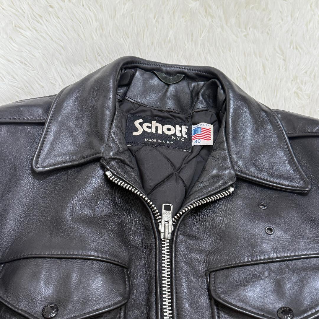 アイロン台様✨Schott ショット ポリスマンジャケット 602 レザー 40