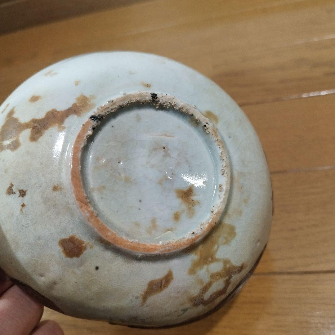 古い発掘品　初期伊万里の龍図　染付皿　直しあり