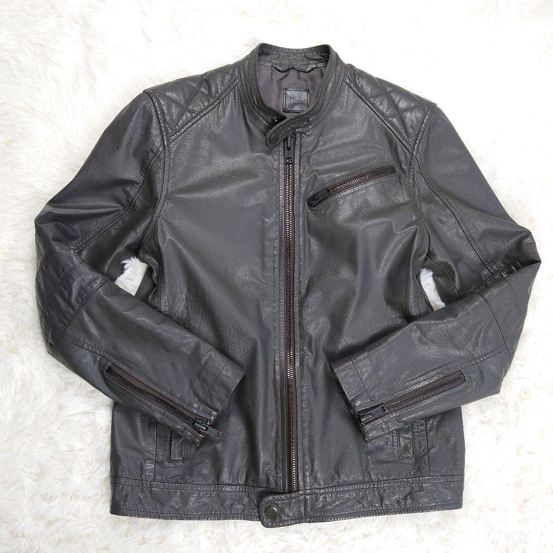 美品!! GAP ギャップ レザー シングル ライダース ジャケット