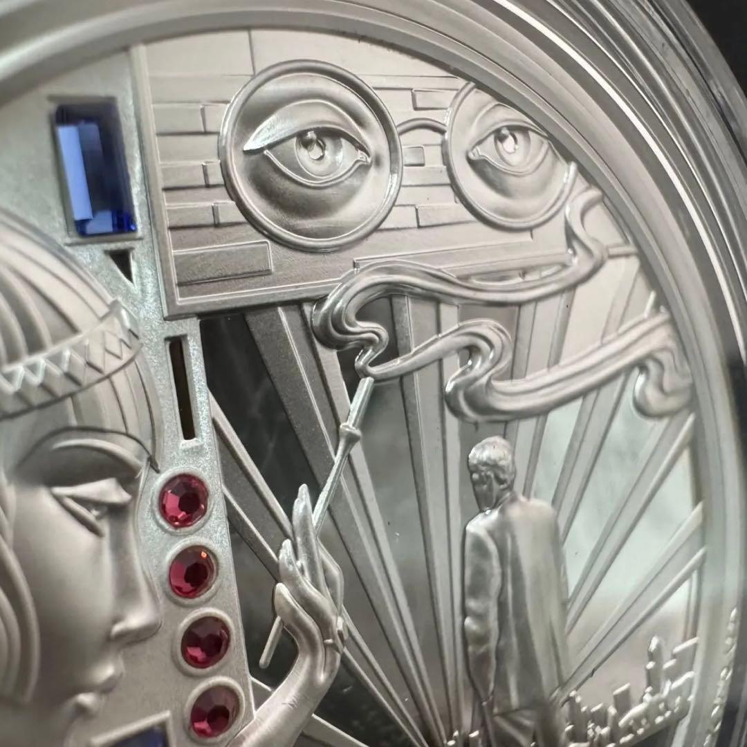 銀貨 グレートギャッツビー 極厚立体 クリスタル装飾 保証書付 世界500枚