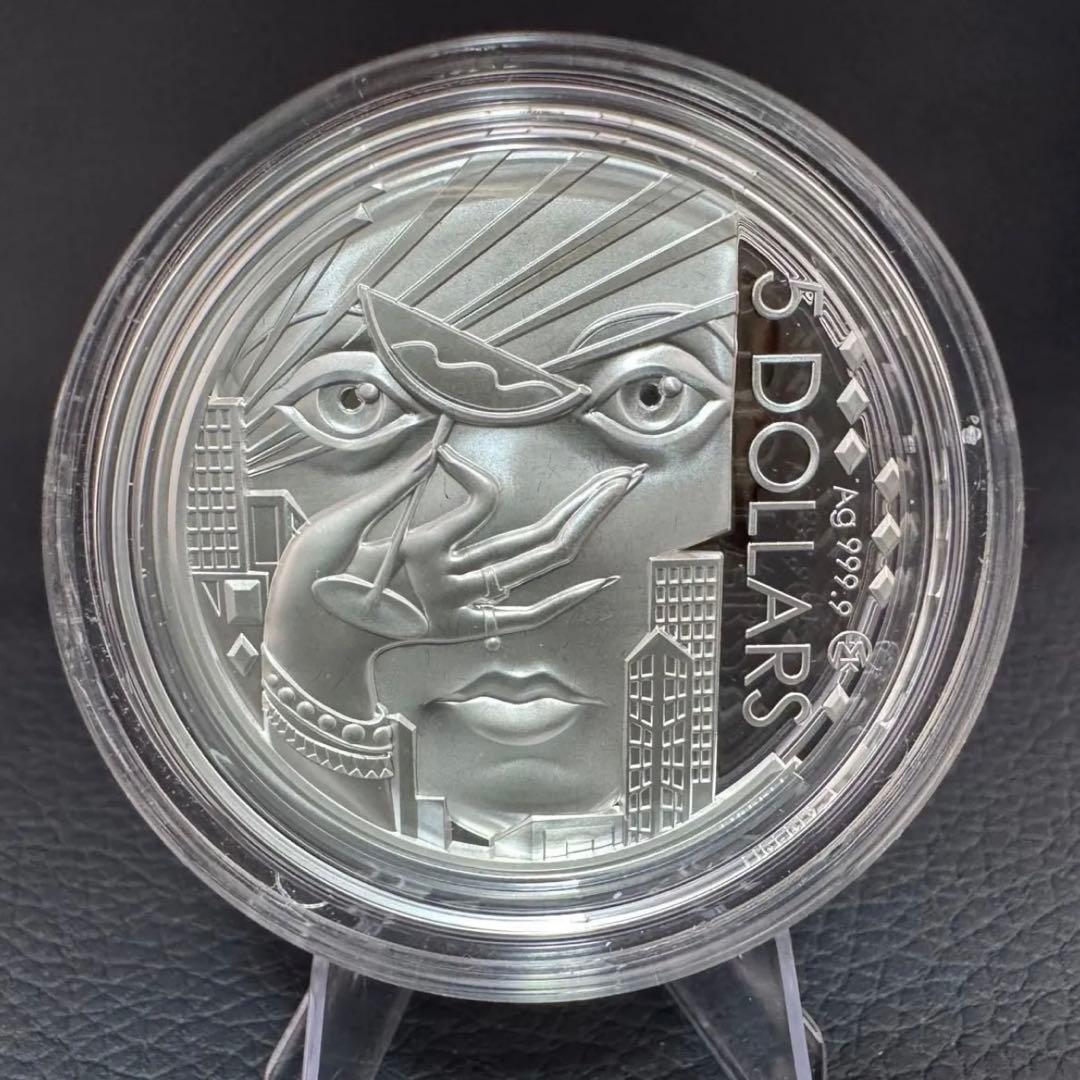 銀貨 グレートギャッツビー 極厚立体 クリスタル装飾 保証書付 世界500枚