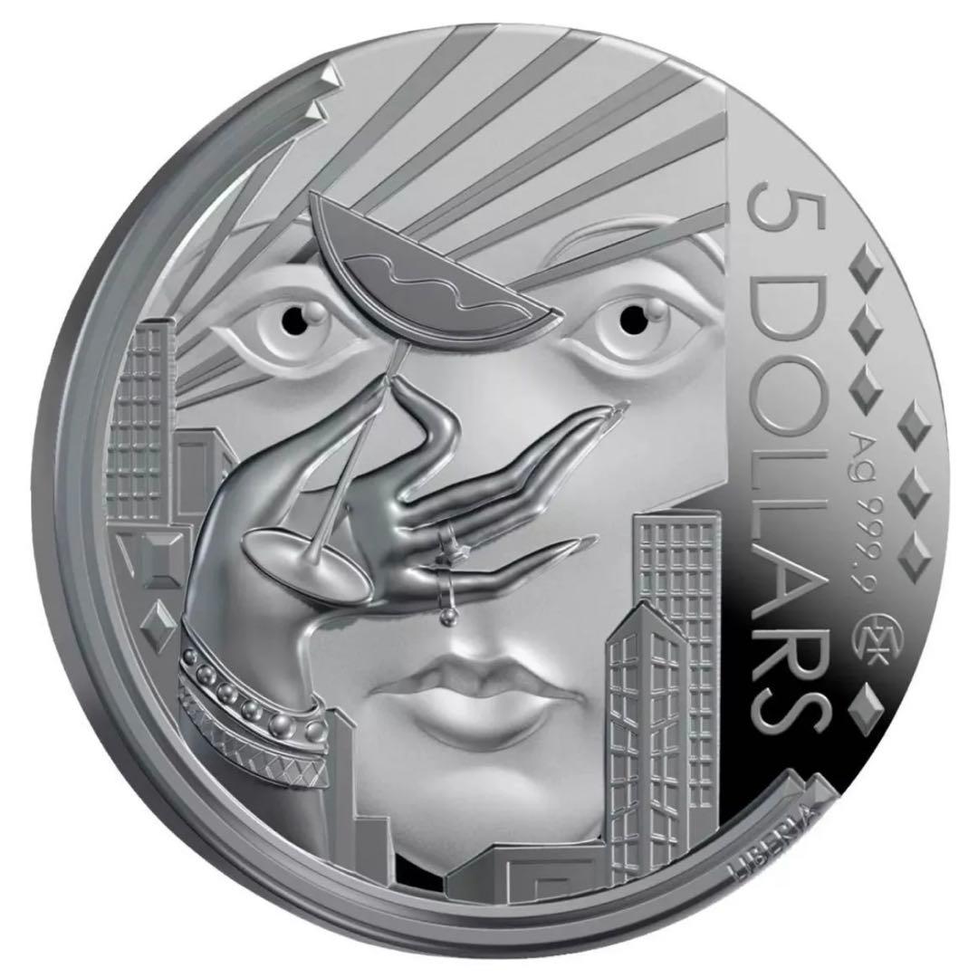 銀貨 グレートギャッツビー 極厚立体 クリスタル装飾 保証書付 世界500枚