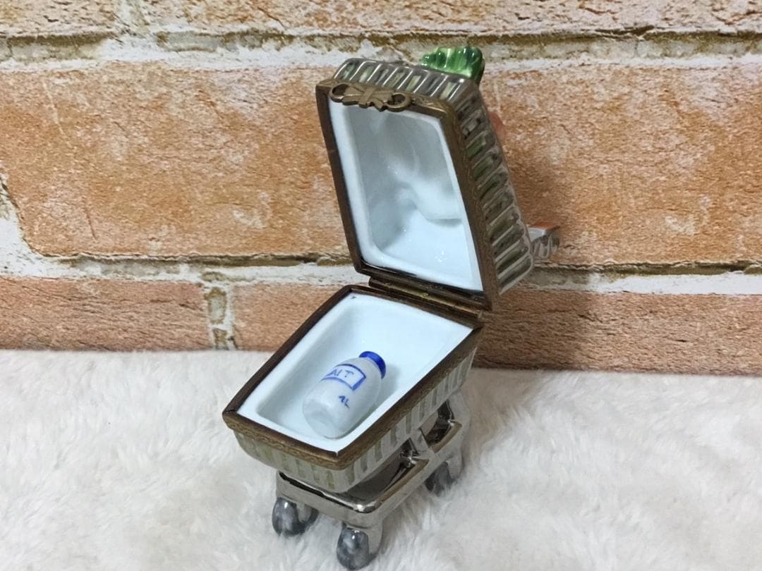 Limogesリモージュ ボックス　ショッピングカート　フランス製　小物入れ