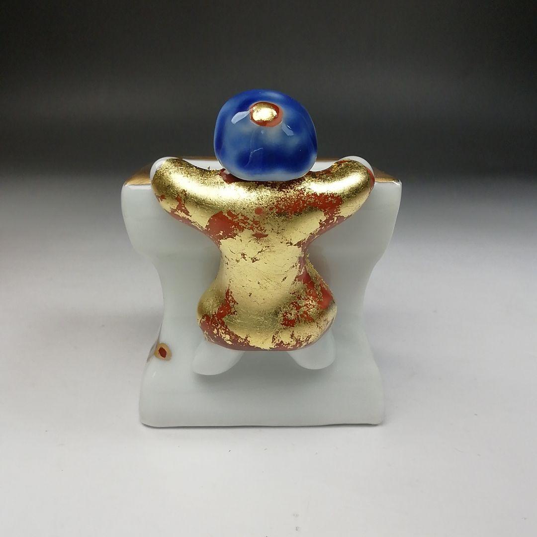 Ｗ５０　蓋置　『色絵　一閑人』『高野昭阿弥 造』　共箱　茶道具