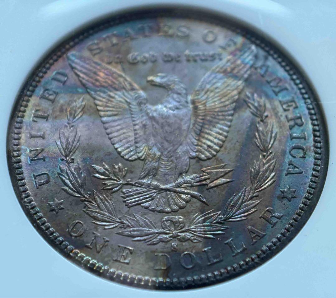 【1881-S アメリカ モルガンダラー銀貨】トーン NGC MS 65