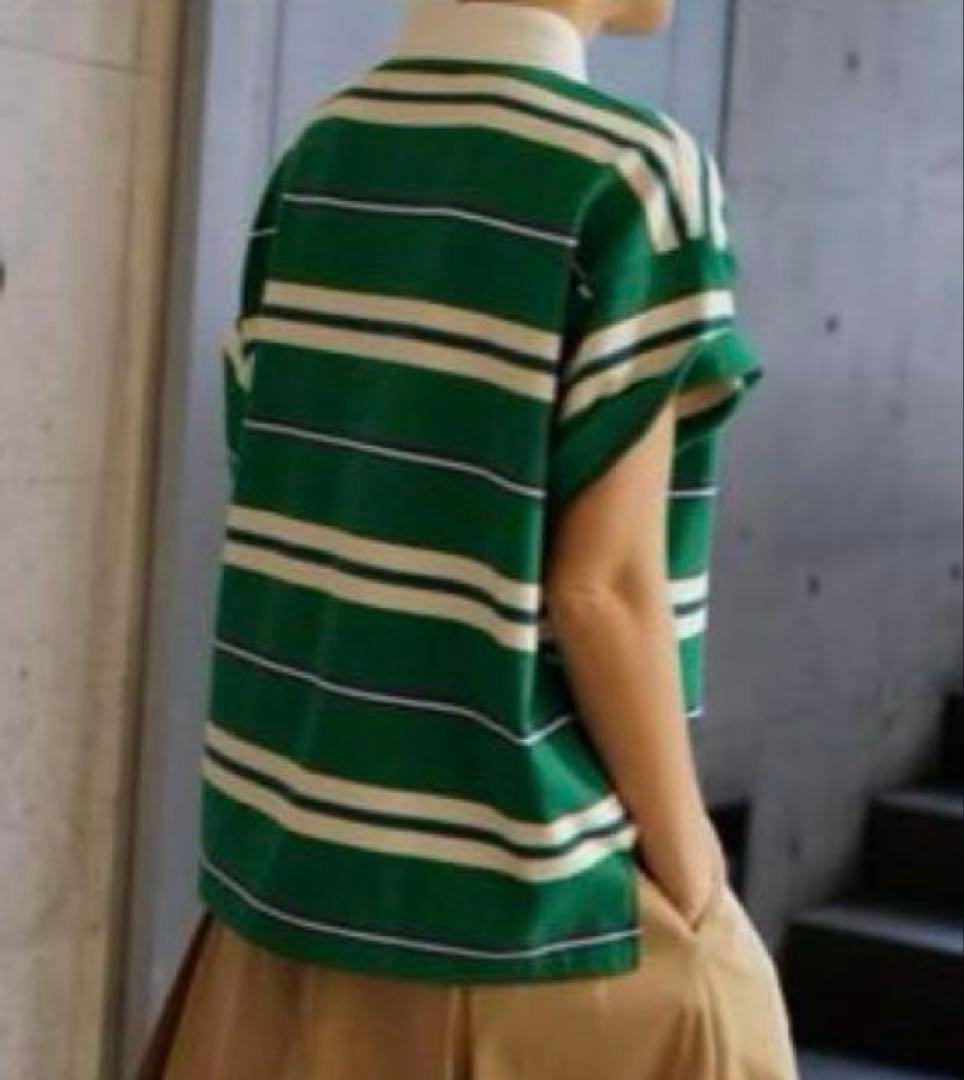 MACHATT マチャット　ボーダーラガーシャツ　グリーン