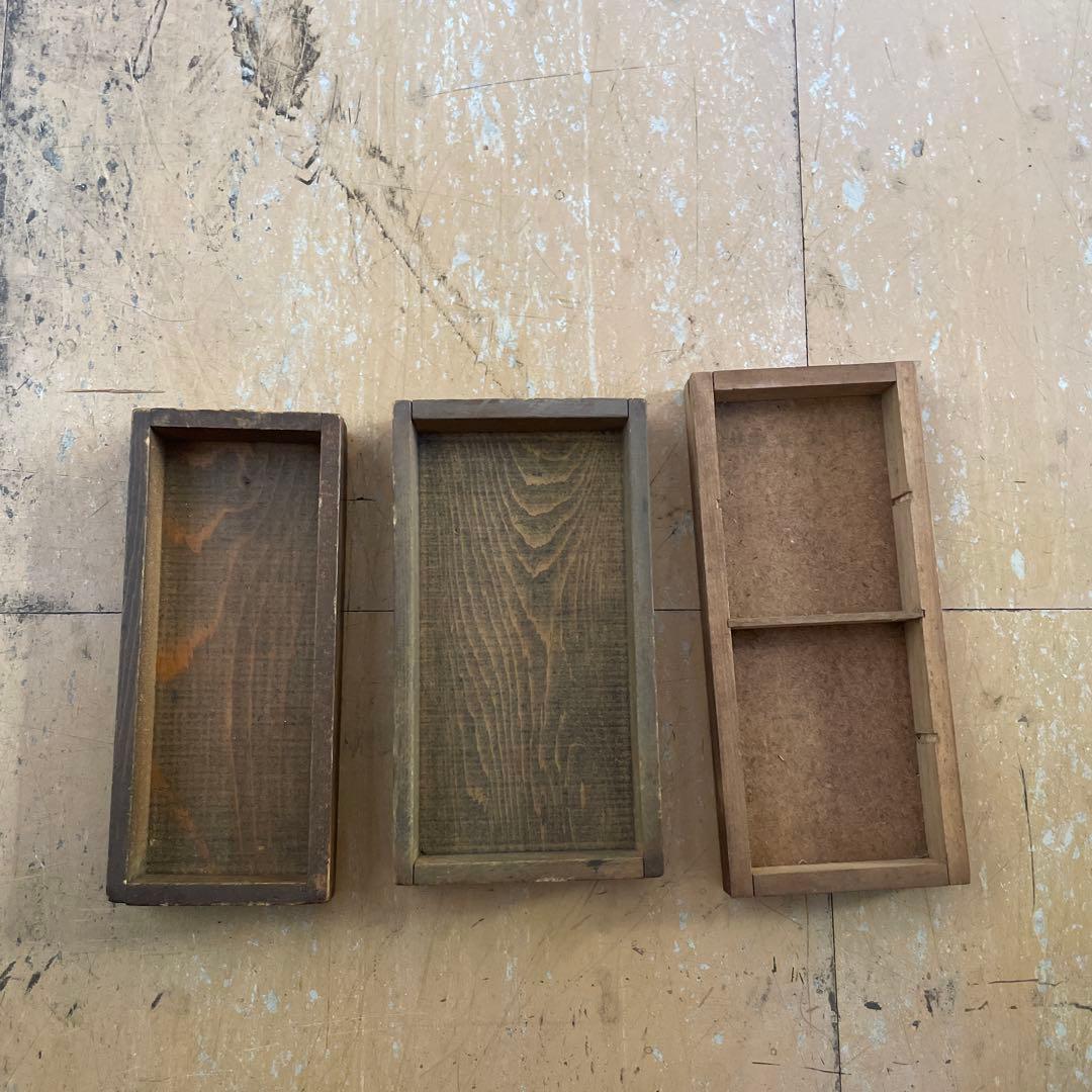 B40-5/活版印刷所で使われていた小箱（文選箱）3種40枚【古道具】