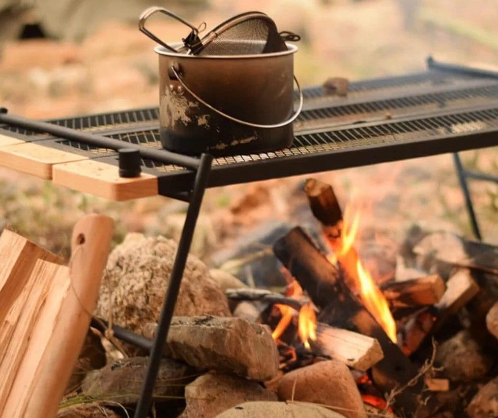 DOD テキーララック 3段セット メッシュ天板付 ブラック×ウッド＋専用バッグ