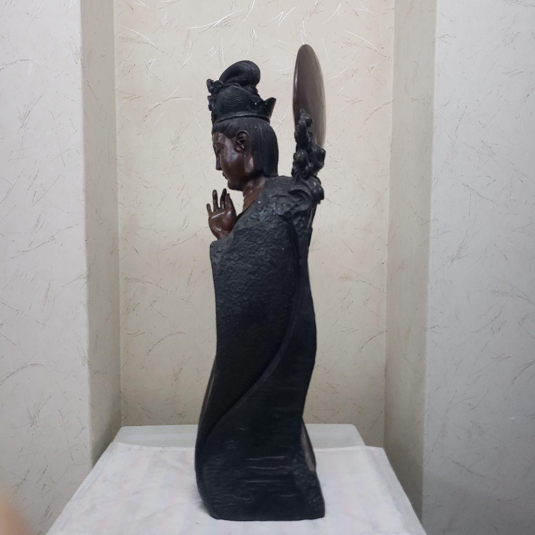 Ｂフライデー蔵出し特価金属製仏像風モダンアート彫刻 約68cm13,5kg作家物