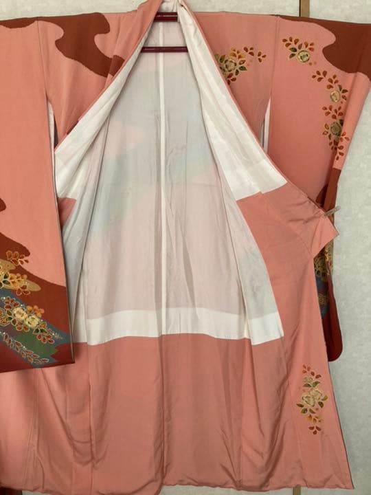 【冬SALE】着物◎振袖 袷 辻が花 十日町染匠 桐屋翠山工房 落款 暈し染