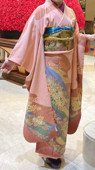 【冬SALE】着物◎振袖 袷 辻が花 十日町染匠 桐屋翠山工房 落款 暈し染