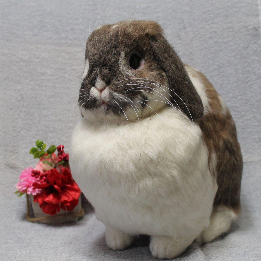 えみりさま確認用 羊毛フェルト オーダー「リアルで可愛いうさぎちゃん」ロップイヤ