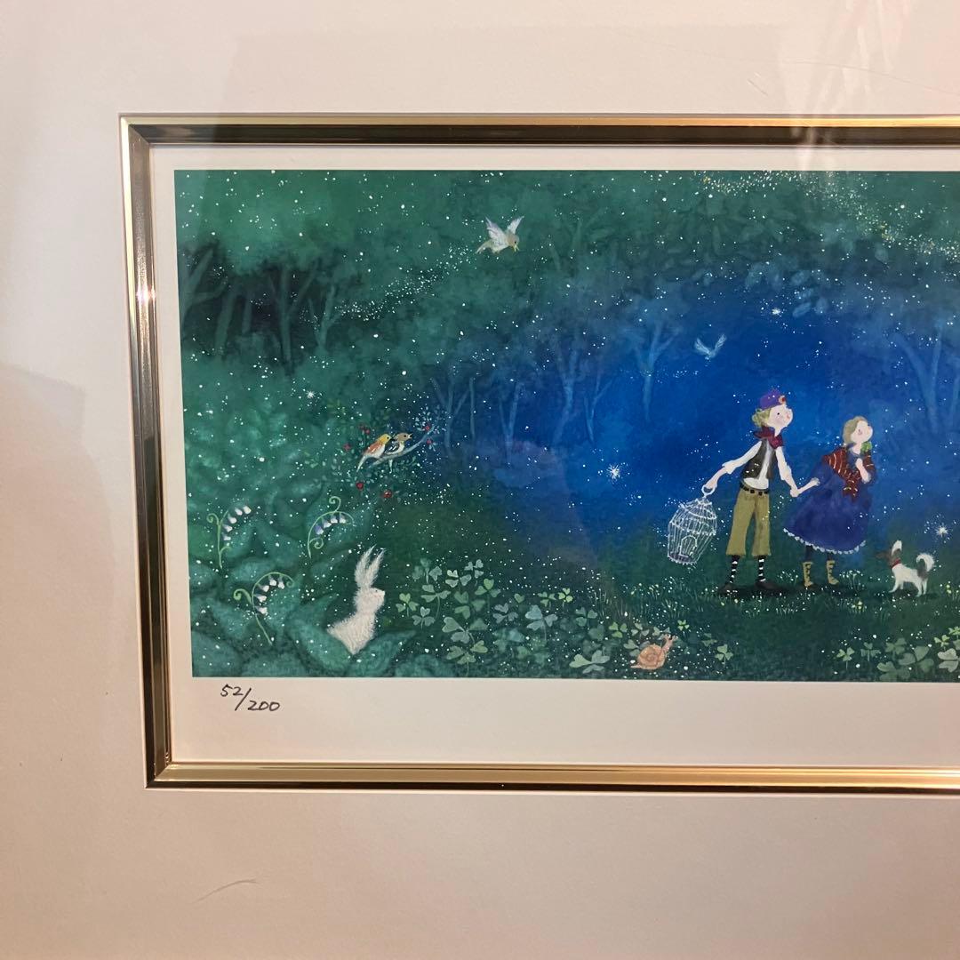 横山真弥 青い鳥を探しに アーカバイルプリント 版画 52/200 アート