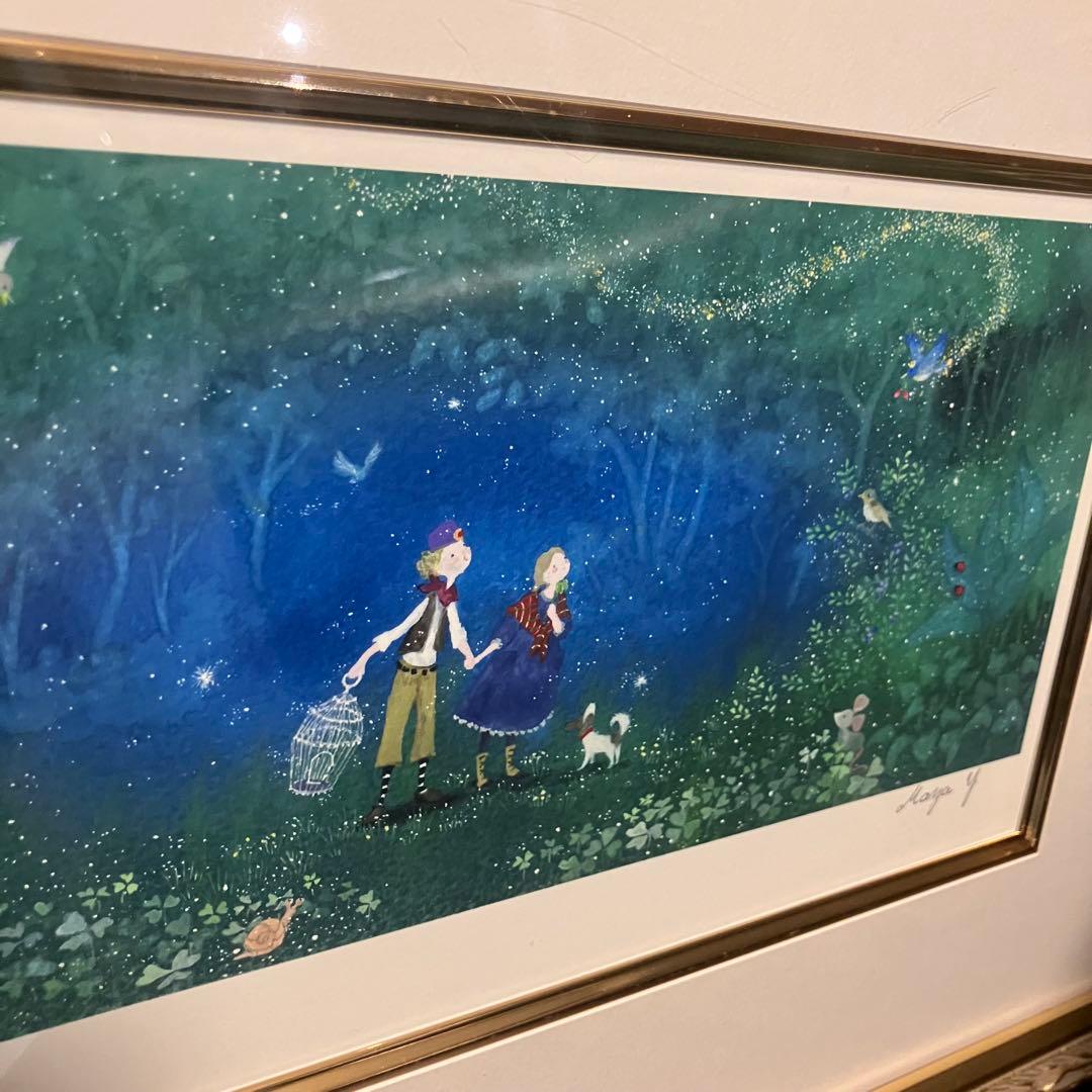 横山真弥 青い鳥を探しに アーカバイルプリント 版画 52/200 アート