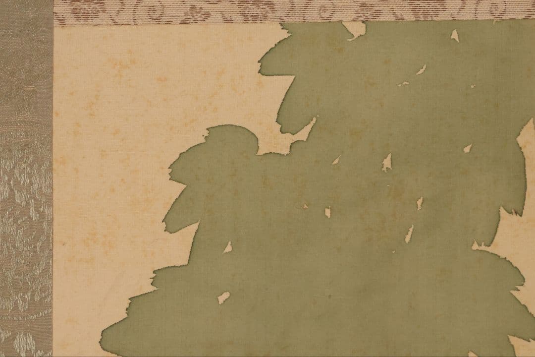 【模写】日本画 南部春邦 鳥 風景図 絹本 掛軸 彩色 明治大正 MB154