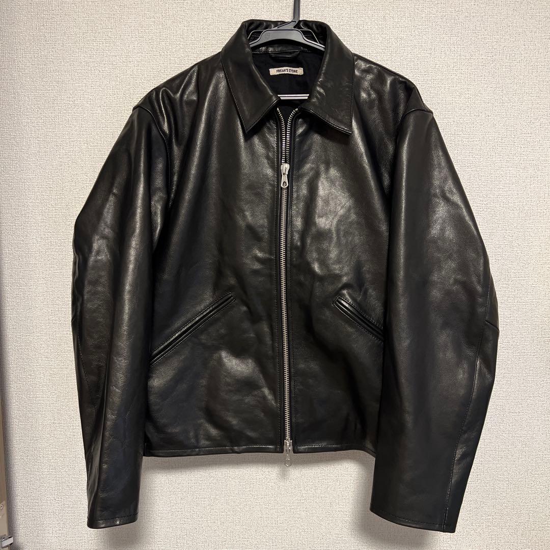 最終値下げ Calf Leather ミニマル シングル ライダースジャケット