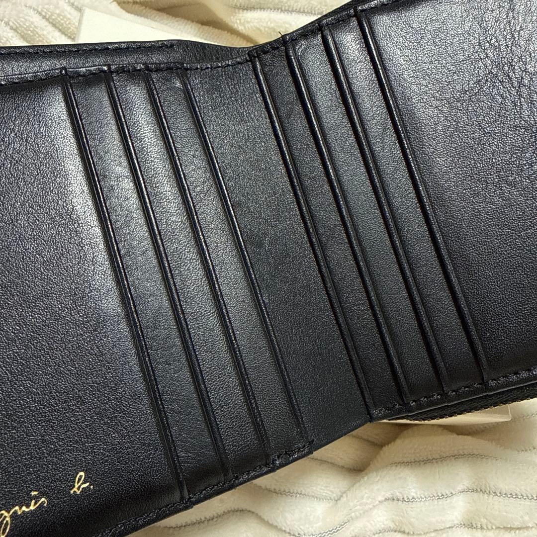 極美品　agnes b. アニエスベー VOYAGE レザー 二つ折り財布