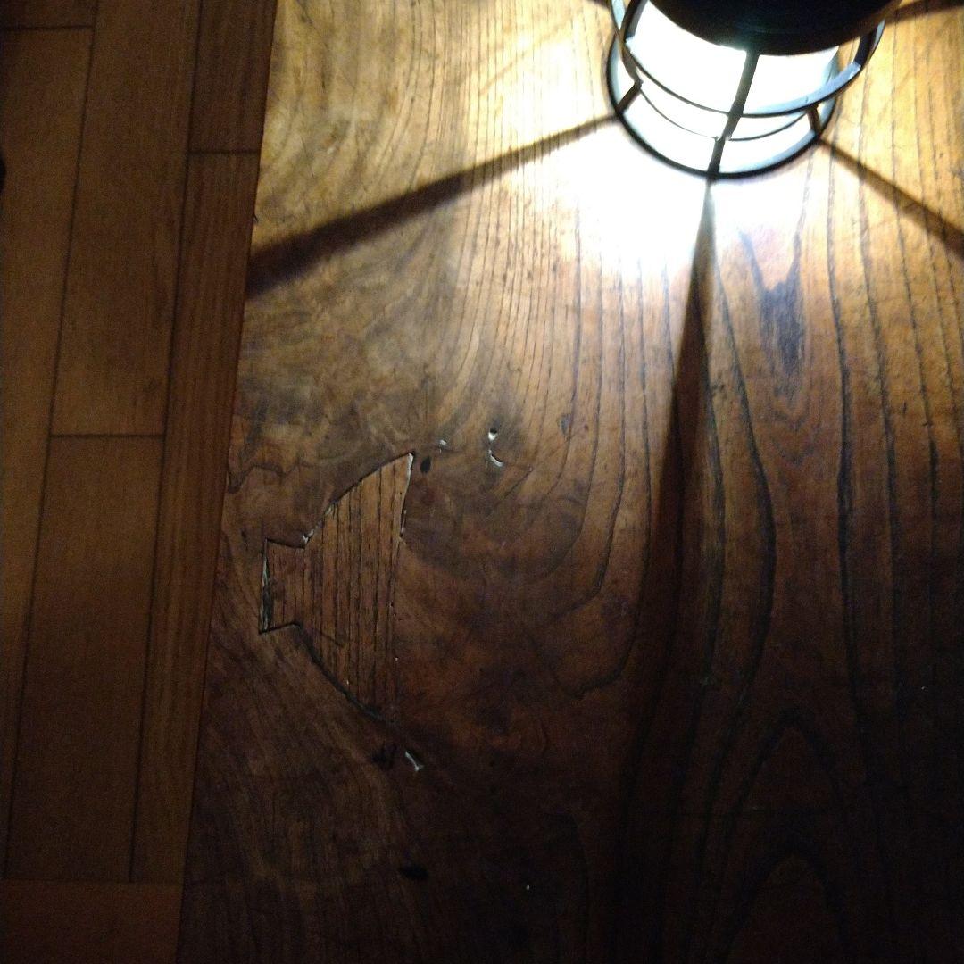 寺子屋机　総欅造り　玉杢　江戸時代　象嵌あり