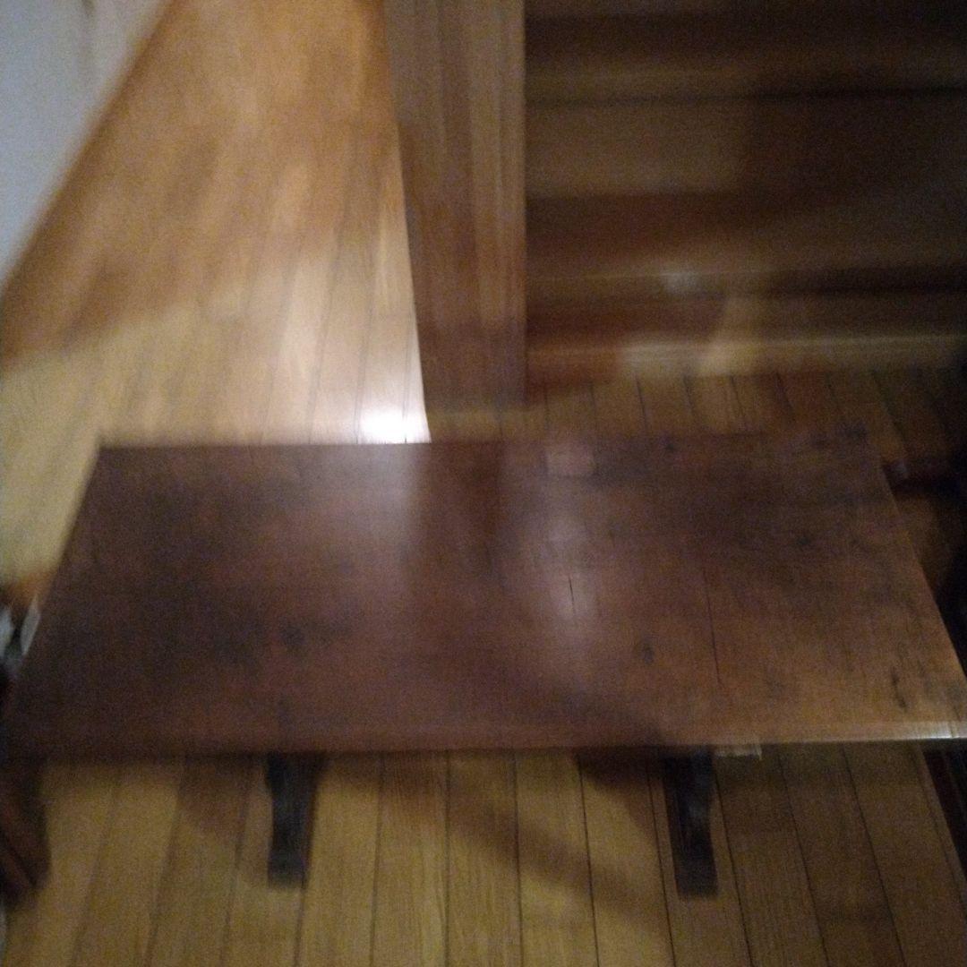 寺子屋机　総欅造り　玉杢　江戸時代　象嵌あり