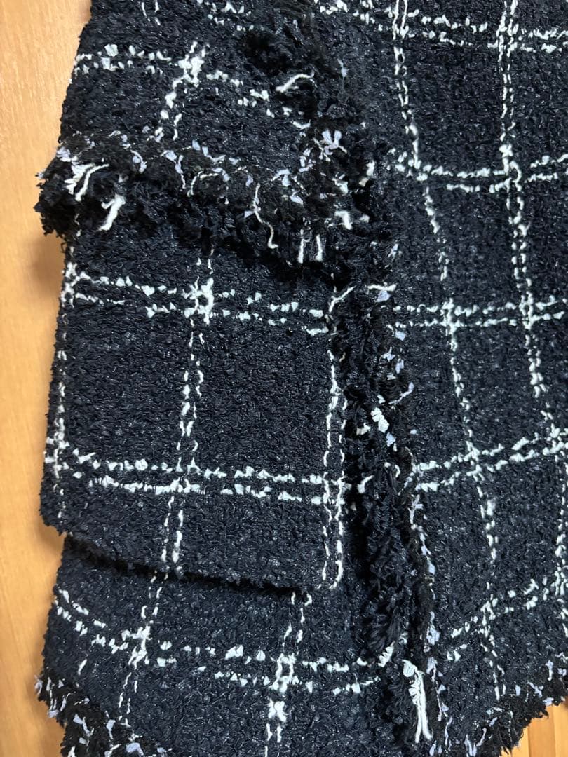 sacai スカート 白黒　ツィード　巻きスカート