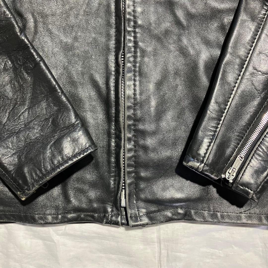 Schott スタンドカラー シングルライダースジャケット ブラック レザー