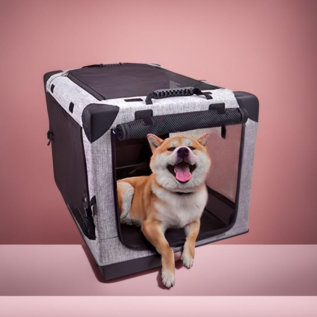 持ち手付き 折りたたみ簡単 犬猫兼用 ハウス ペットキャリ