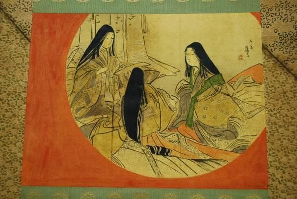 真作/富岡永洗/美人画/布袋屋掛軸HB-679