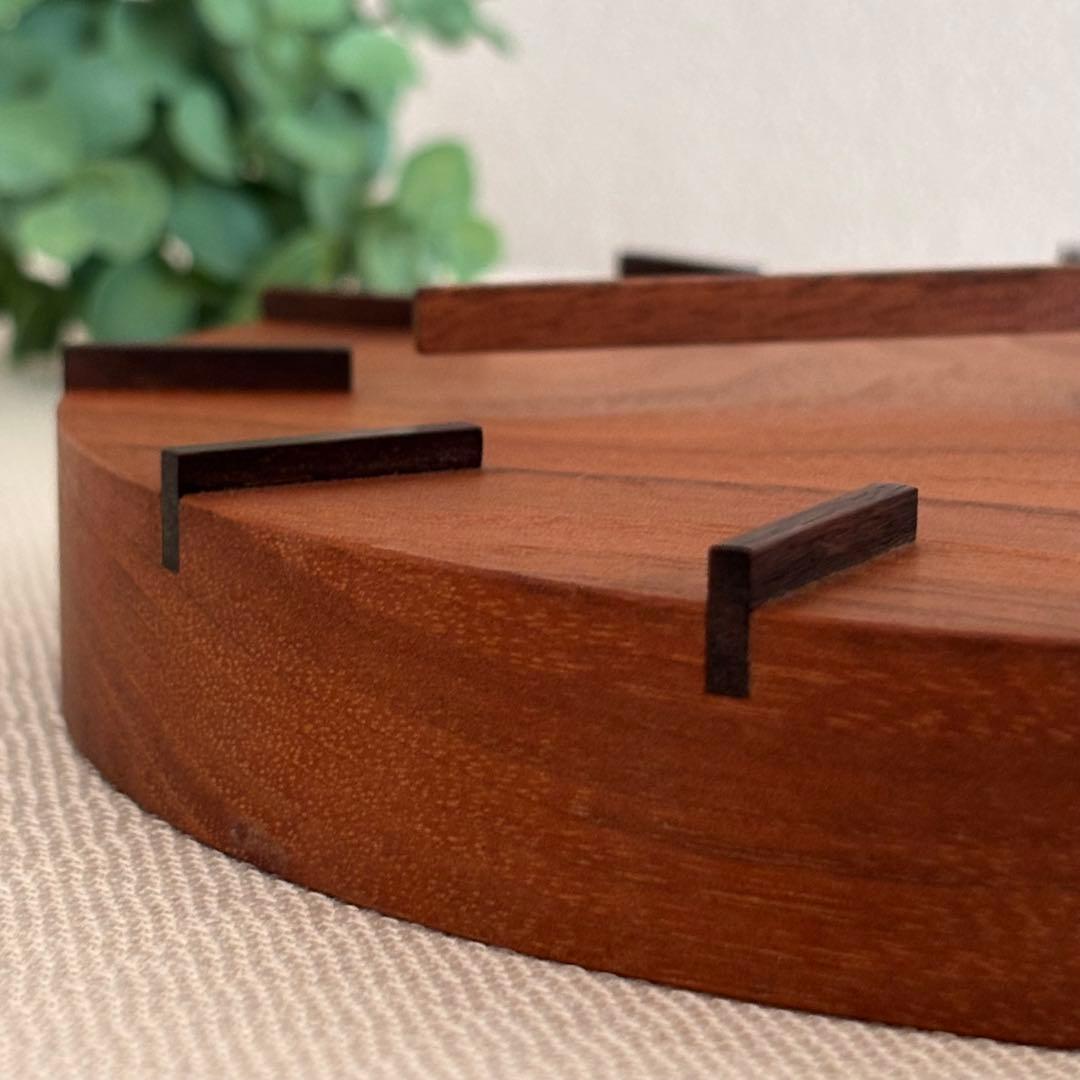 ボー・デコール 木の掛け時計 クルミ 無垢 ウォールクロック 北欧