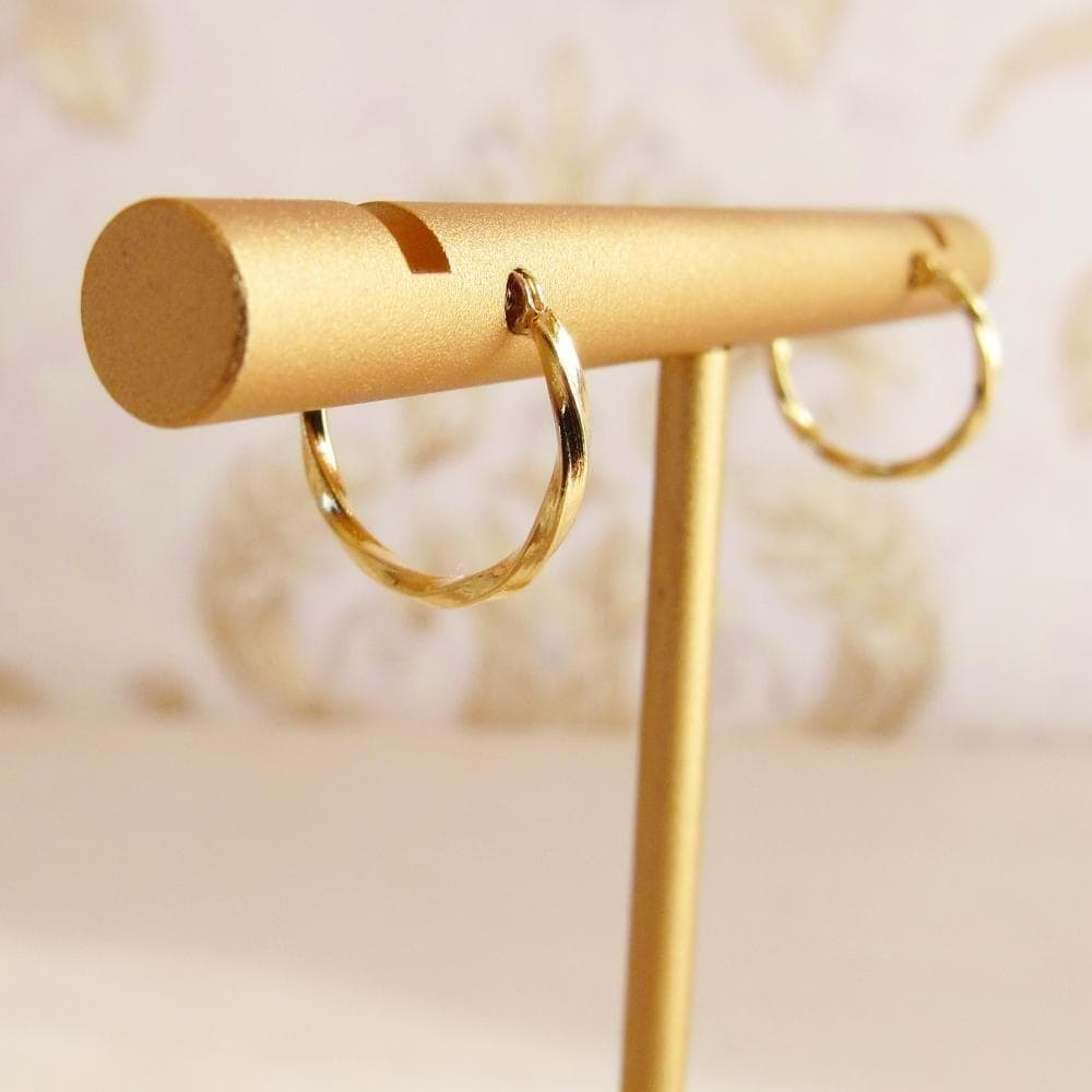 18k フープピアス フープ ピアス ゴールド 18金 k18 ツイスト 刻印