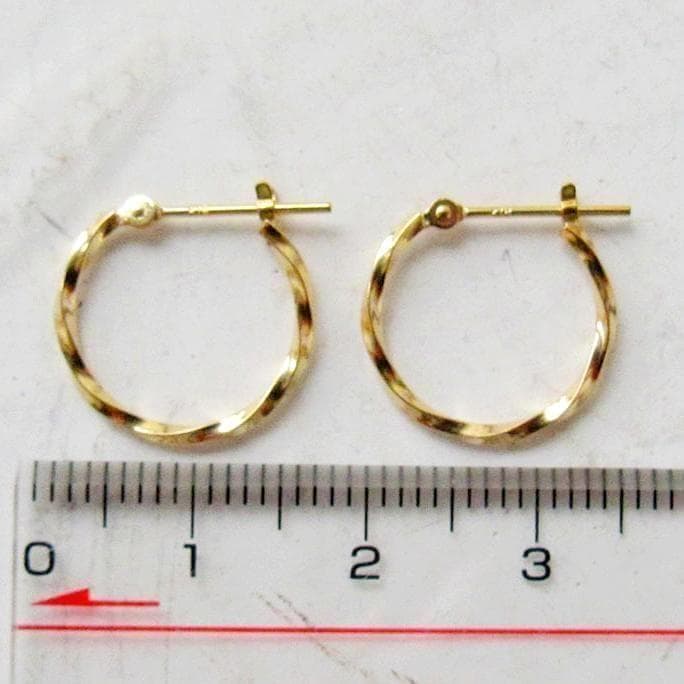 18k フープピアス フープ ピアス ゴールド 18金 k18 ツイスト 刻印
