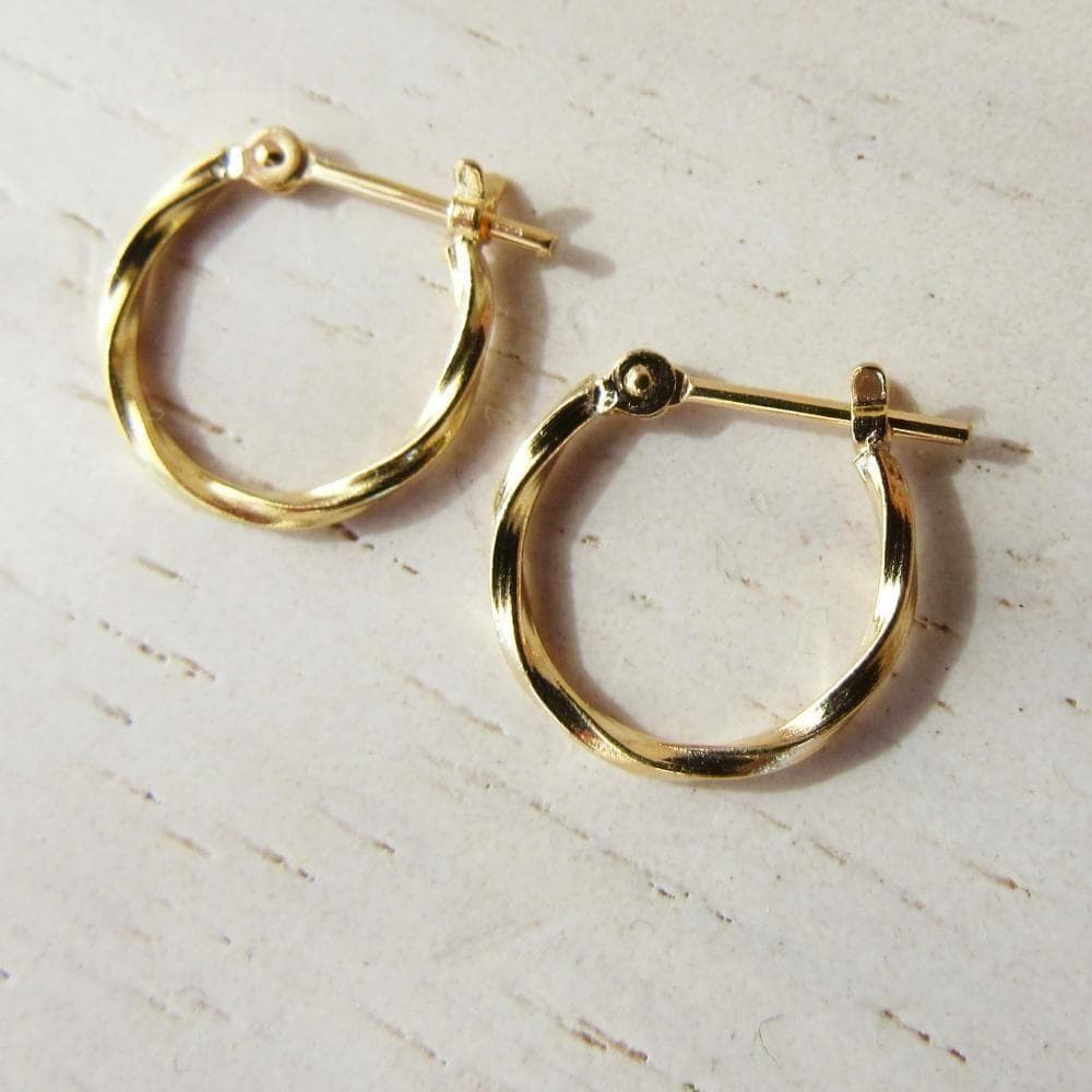 18k フープピアス フープ ピアス ゴールド 18金 k18 ツイスト 刻印