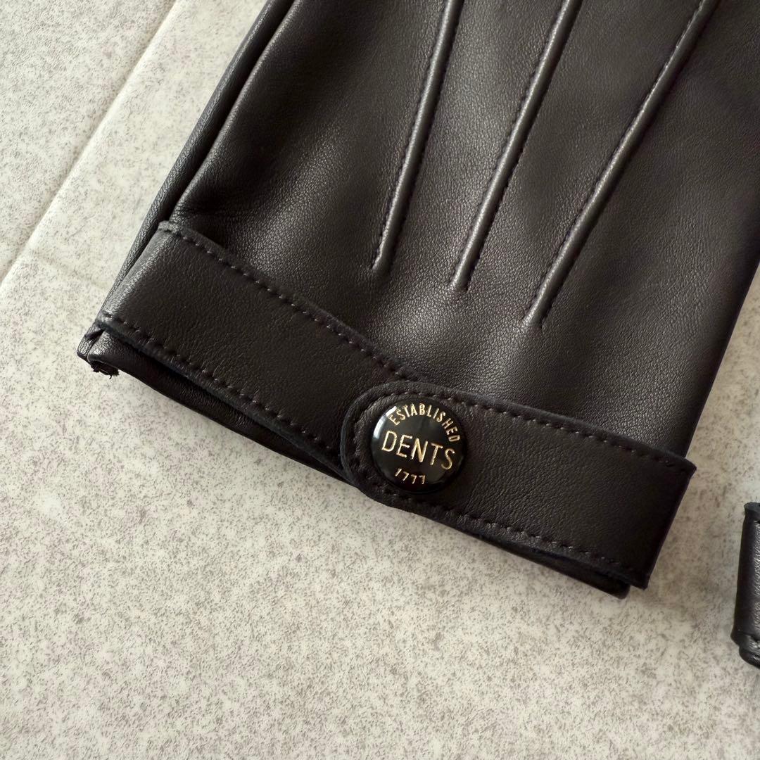 DENTS　手袋　グローブ　ヘアシープ　ラムレザー　M　イングランド製　黒